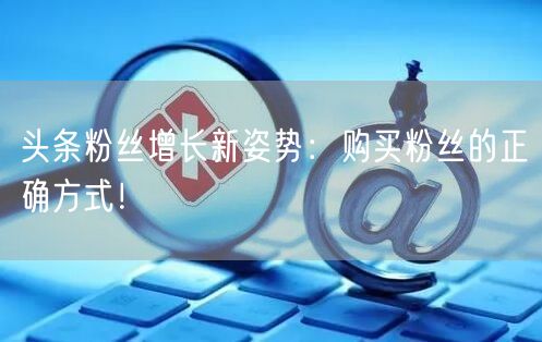 头条粉丝增长新姿势：购买粉丝的正确方式！
